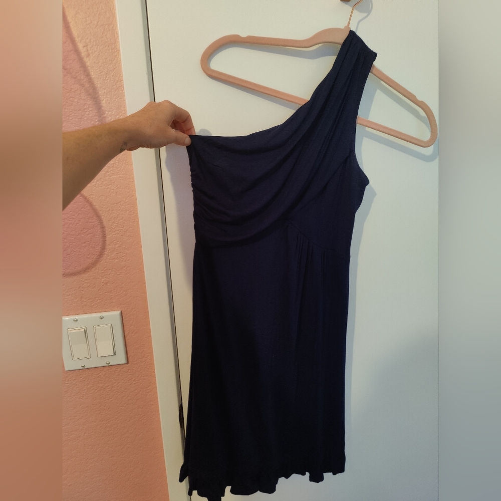 Gilli One-Shoulder Dress in Deep Blue
